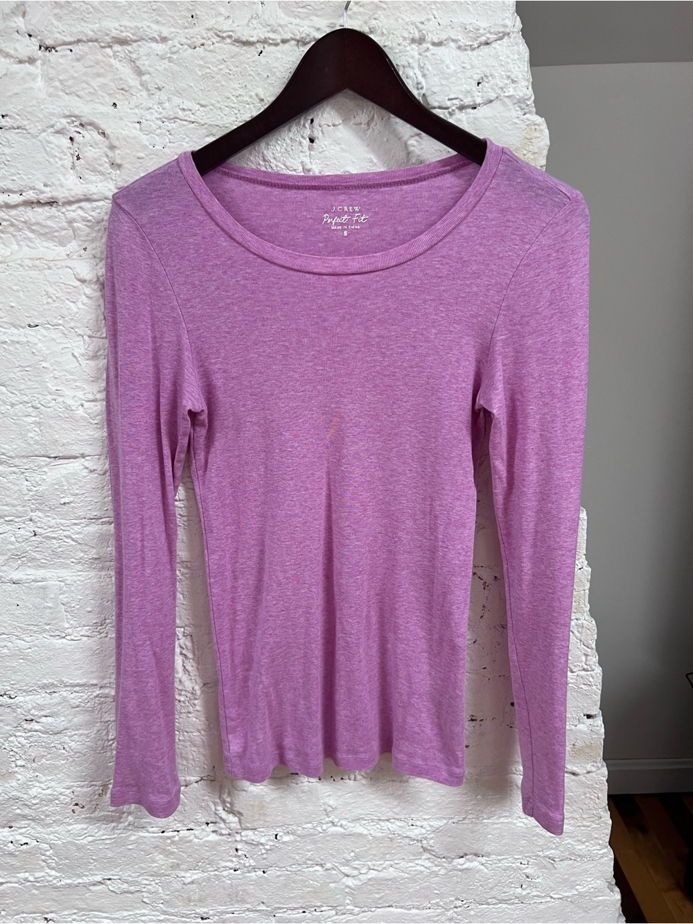 J. Crew Pink Long Sleeve Perfect Fit T-Shirt. Size S